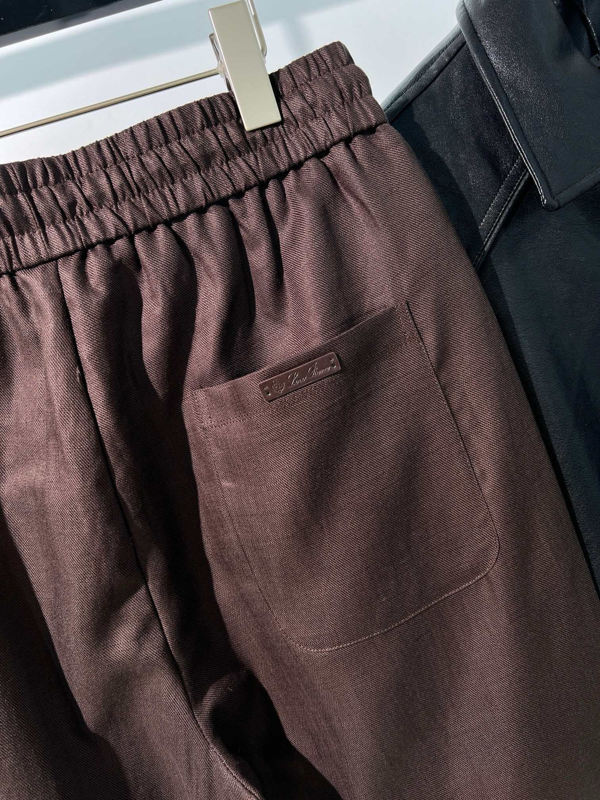 Brown Cotton Drawstring Straight - Women's