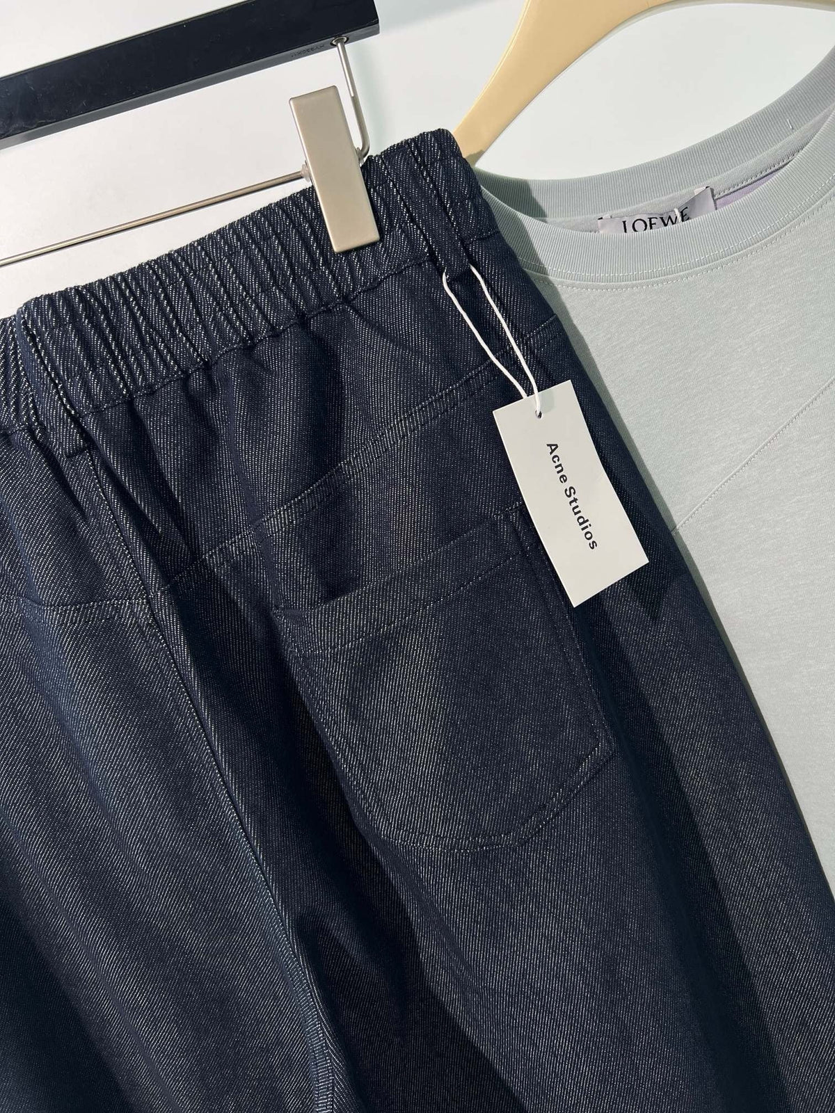 Blue Denim Plain Wide-Leg - Men's
