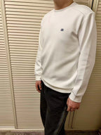 Black Cotton Small Logo Crewneck - Men's