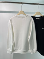 Black Cotton Small Logo Crewneck - Men's