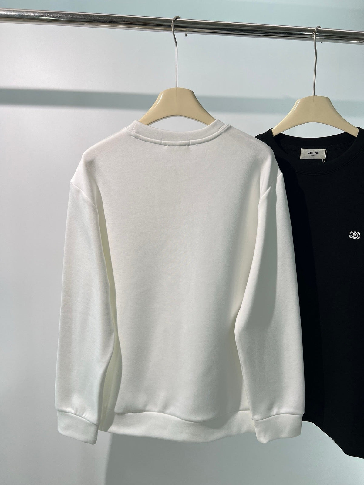 Black Cotton Small Logo Crewneck - Men's