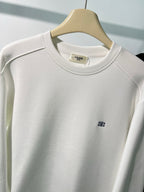 Black Cotton Small Logo Crewneck - Men's