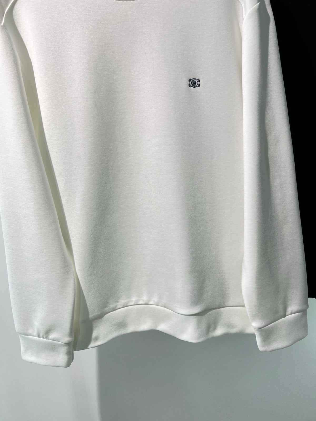 Black Cotton Small Logo Crewneck - Men's
