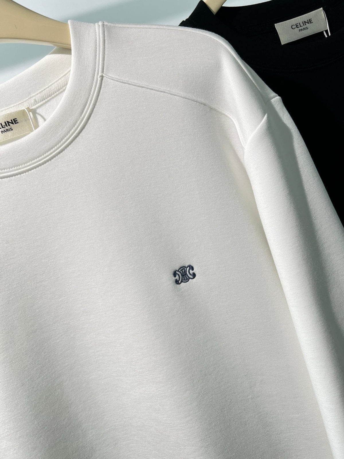 Black Cotton Small Logo Crewneck - Men's