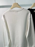 Black Cotton Small Logo Crewneck - Men's