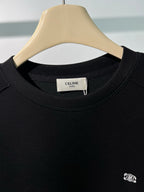 Black Cotton Small Logo Crewneck - Men's