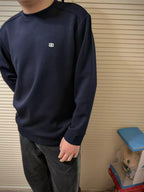 Black Cotton Small Logo Crewneck - Men's
