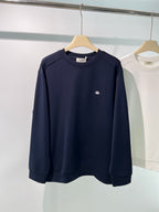 Black Cotton Small Logo Crewneck - Men's