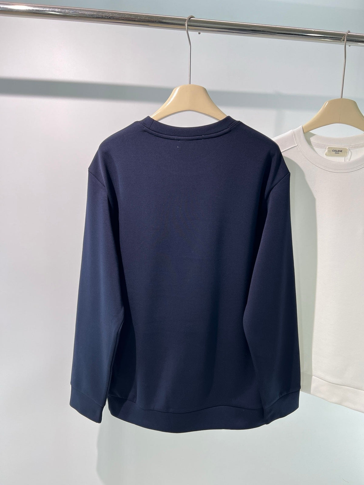 Black Cotton Small Logo Crewneck - Men's
