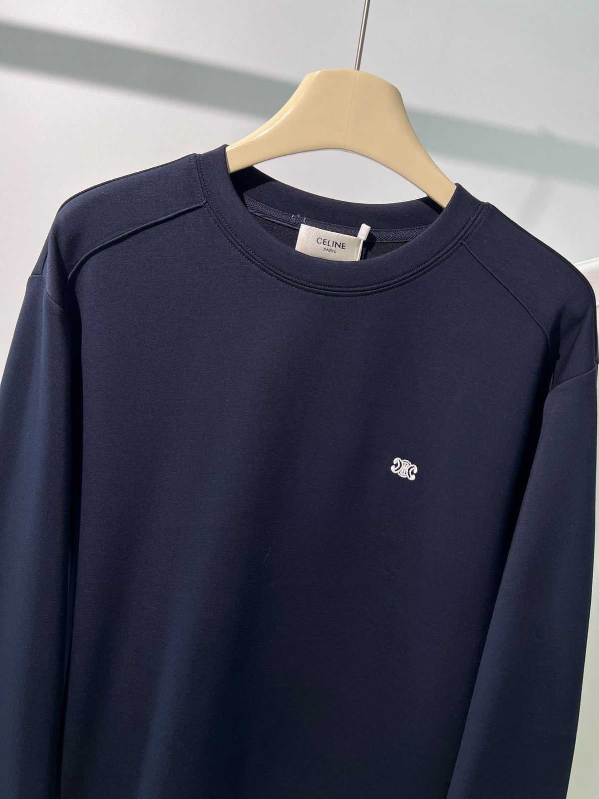 Black Cotton Small Logo Crewneck - Men's