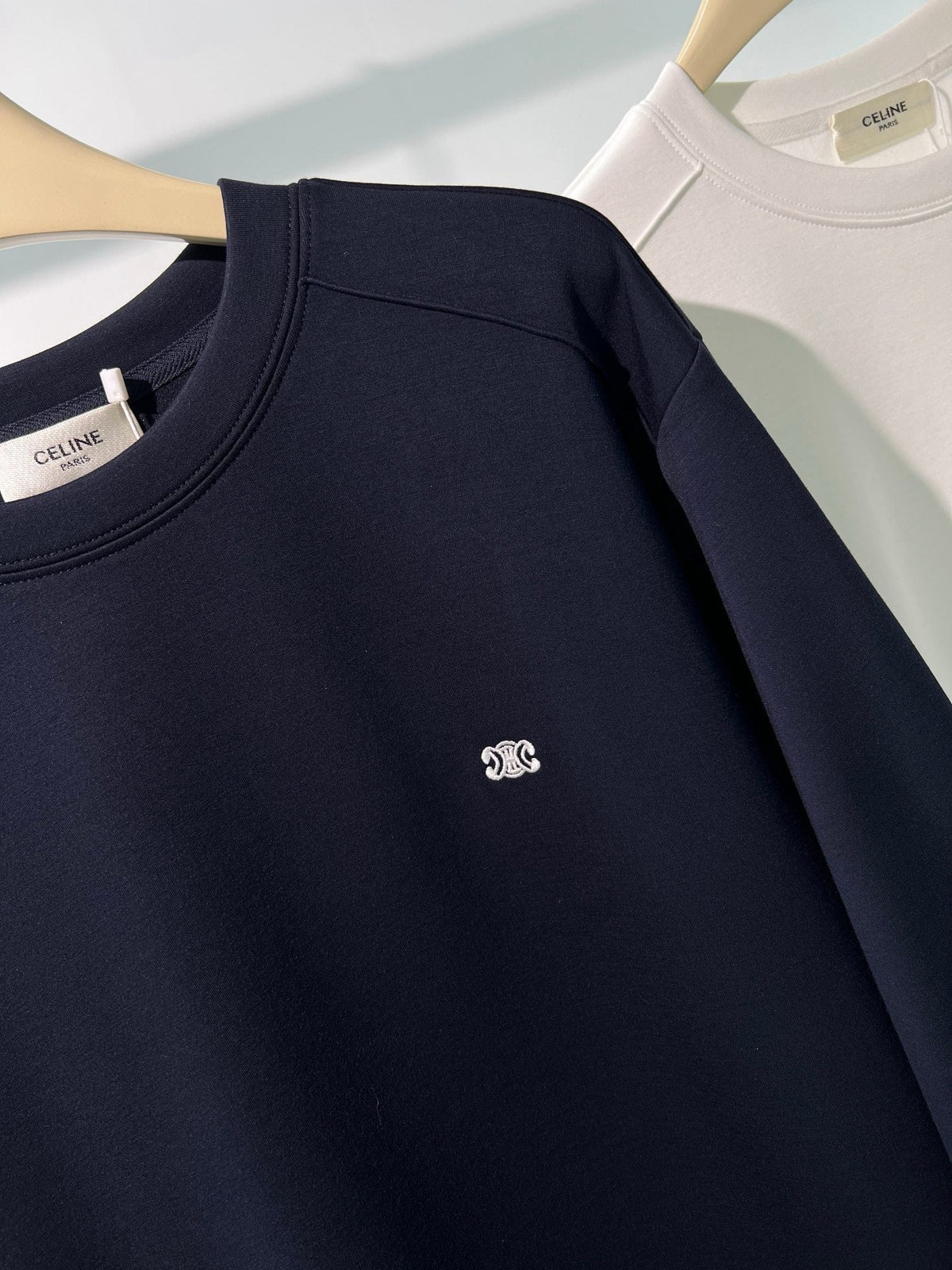 Black Cotton Small Logo Crewneck - Men's