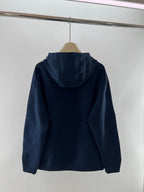 Navy Cotton Plain Hooded - Men's