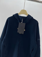 Navy Cotton Plain Hooded - Men's