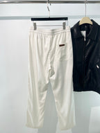 Cream Cotton Drawstring Straight - Women's