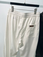 Cream Cotton Drawstring Straight - Women's