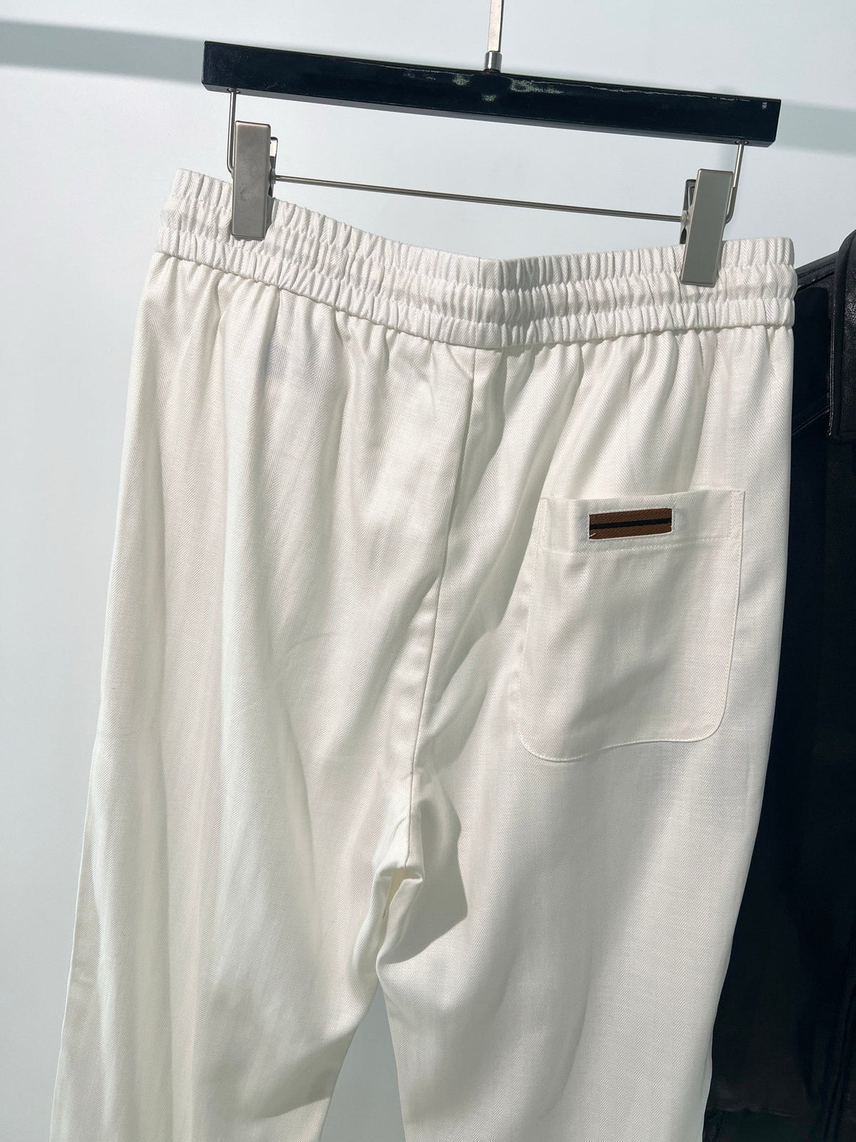 Cream Cotton Drawstring Straight - Women's