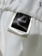 Cream Cotton Drawstring Straight - Women's