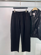 Black Cotton Elasticated Wide-Leg - Men's