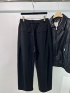 Black Cotton Elasticated Wide-Leg - Men's