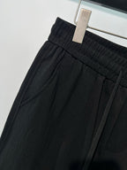 Black Cotton Elasticated Wide-Leg - Men's