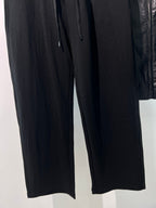 Black Cotton Elasticated Wide-Leg - Men's