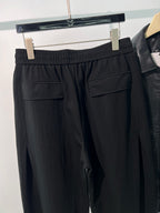 Black Cotton Elasticated Wide-Leg - Men's