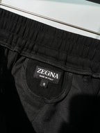 Black Cotton Elasticated Wide-Leg - Men's