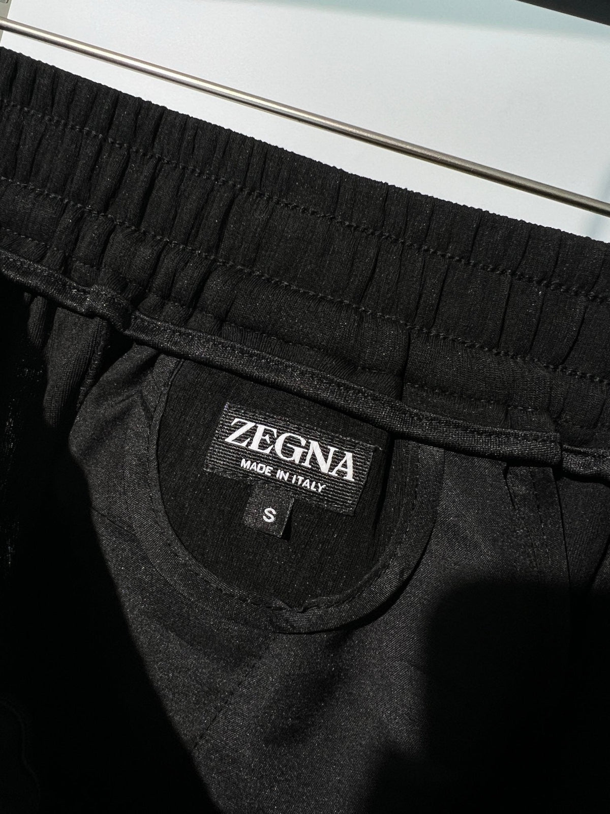 Black Cotton Elasticated Wide-Leg - Men's