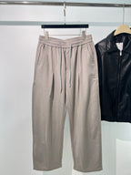 Black Cotton Elasticated Wide-Leg - Men's