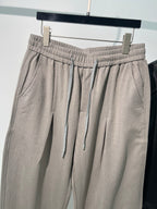 Black Cotton Elasticated Wide-Leg - Men's