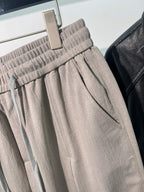 Black Cotton Elasticated Wide-Leg - Men's