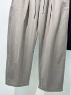Black Cotton Elasticated Wide-Leg - Men's