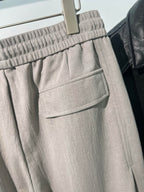 Black Cotton Elasticated Wide-Leg - Men's