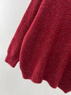 Red Wool Plain Crewneck - Men's