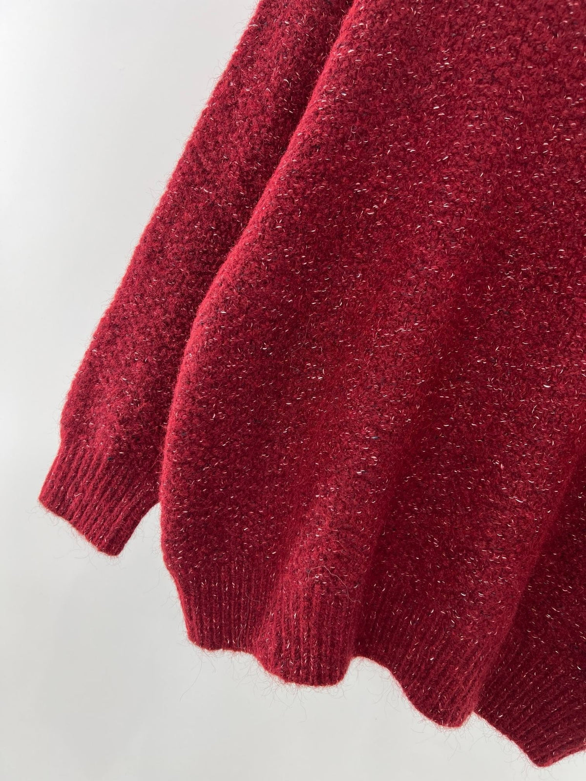 Red Wool Plain Crewneck - Men's