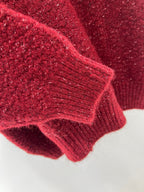 Red Wool Plain Crewneck - Men's
