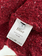 Red Wool Plain Crewneck - Men's