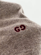 Brown Wool Chest Logo Crewneck - Men's