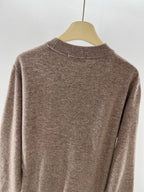 Brown Wool Chest Logo Crewneck - Men's