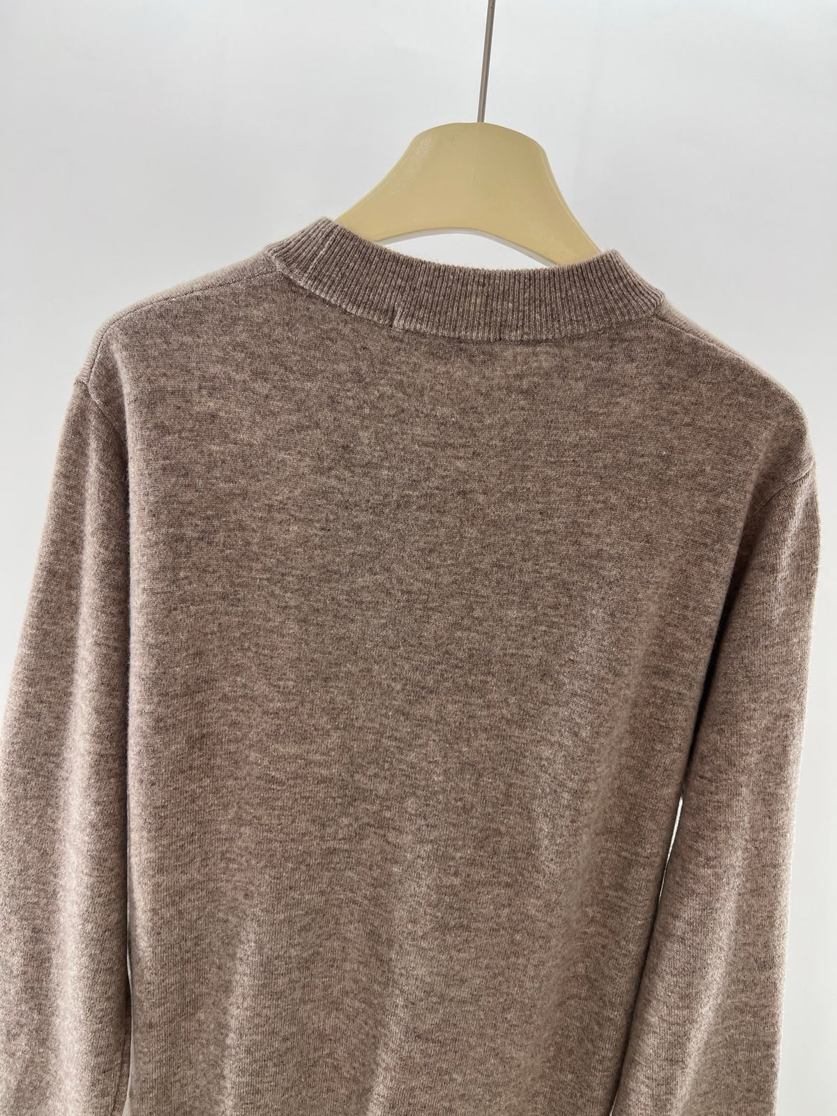 Brown Wool Chest Logo Crewneck - Men's
