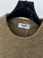 Brown Wool Plain Crewneck - Men's