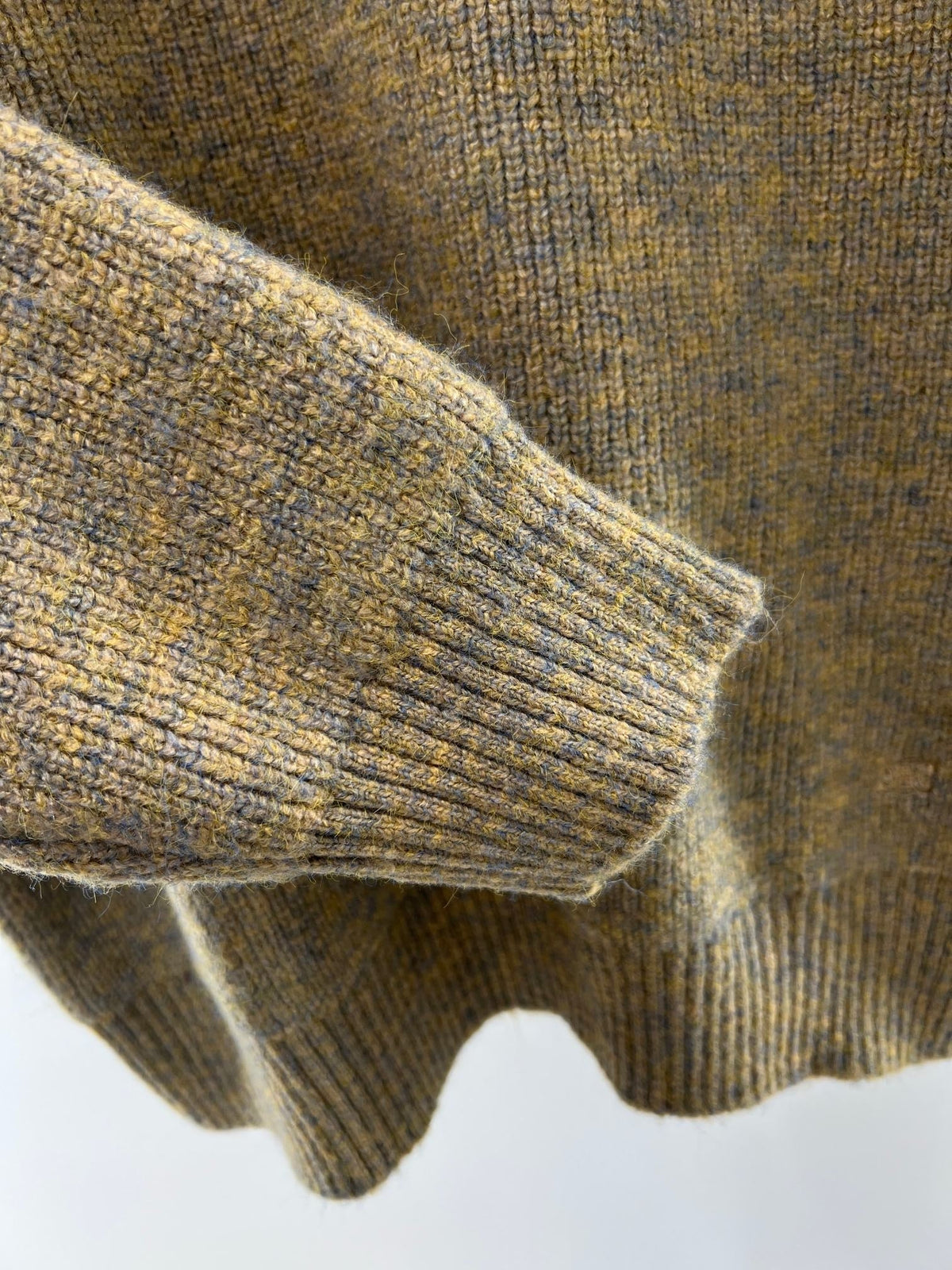 Brown Wool Plain Crewneck - Men's