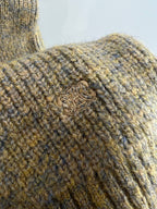 Brown Wool Plain Crewneck - Men's