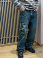 Blue Denim Faded Straight - Men's