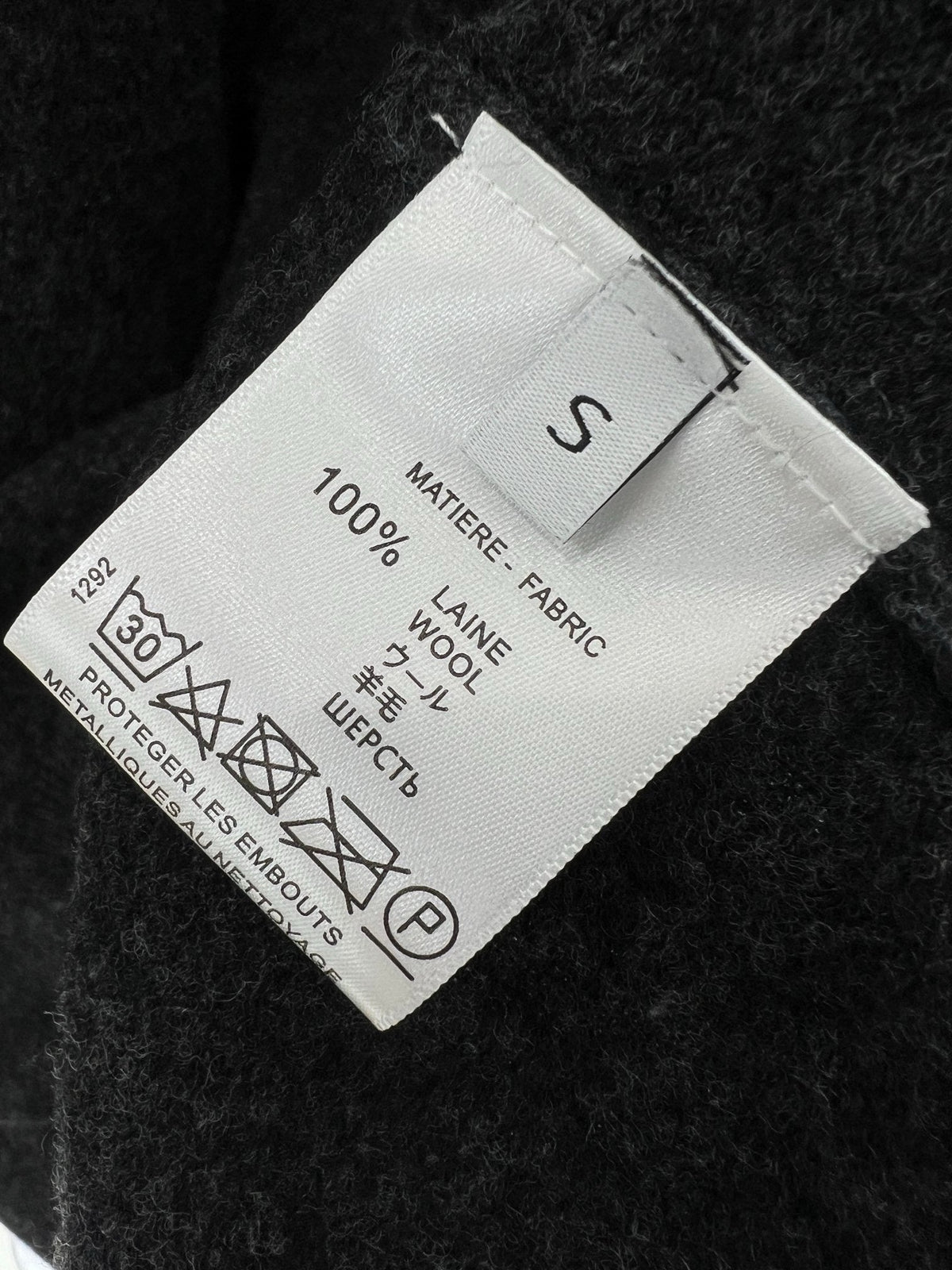 Black Wool Chest Logo Crewneck - Men's