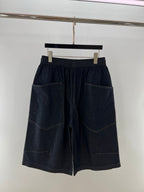 Black Cotton Contrast Tie Drawstring - Men's