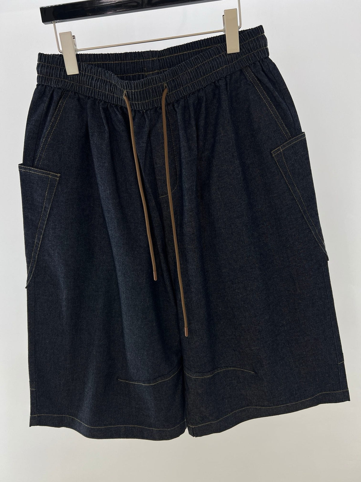 Black Cotton Contrast Tie Drawstring - Men's