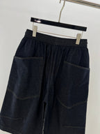 Black Cotton Contrast Tie Drawstring - Men's