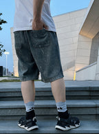 Grey Denim Washed Drawstring - Men's