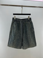 Grey Denim Washed Drawstring - Men's